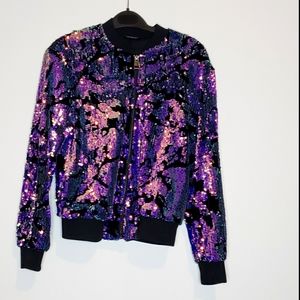 Sequined Topshop Bomber Jacket